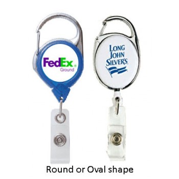 Badge Reel Carabiner Custom Printed - 100 pack